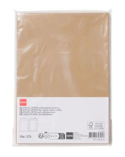 enveloppen C5 kraft - 15 stuks