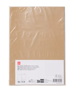 enveloppen C4 kraft - 8 stuks