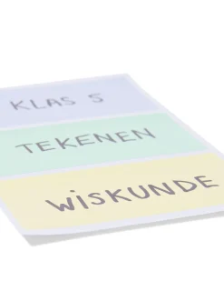 etiketten 7.5x3.4 pastel - 105 stuks