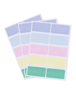 etiketten 3.8x1.9 pastel - 120 stuks