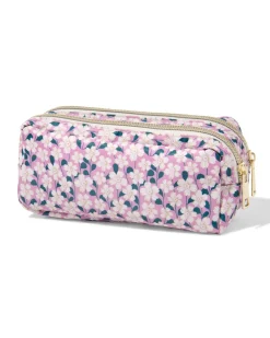 etui dubbele rits 22x6x10cm bloem