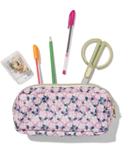 etui dubbele rits 22x6x10cm bloem
