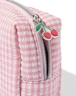etui 18.5x6.6x13cm seersucker ruiten kersen