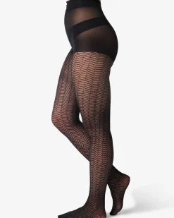 fashion panty visgraat zwart