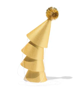 feesthoedjes pompon goud - 4 stuks