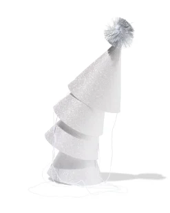 feesthoedjes pompon zilver - 4 stuks