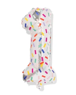 folieballon cijfer 1 60cm confetti