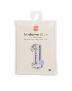 folieballon cijfer 1 60cm confetti