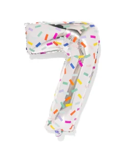 folieballon cijfer 7 60cm confetti