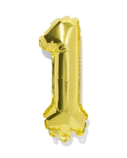 folieballon cijfer 1 30cm goud