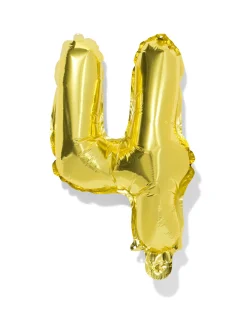 folieballon cijfer 4 30cm goud