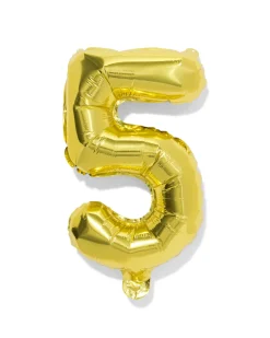 folieballon cijfer 5 30cm goud