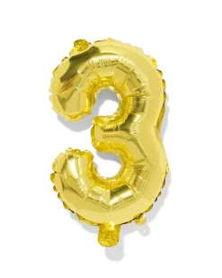 folieballon cijfer 3 30cm goud