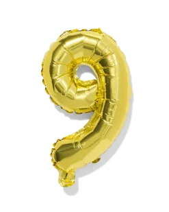 folieballon cijfer 9 30cm goud