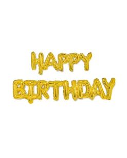 folieballon happy birthday 30cm goud