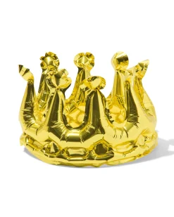 folieballon kroon 20cm goud