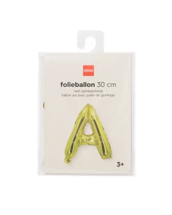 folieballon letter A 30cm goud