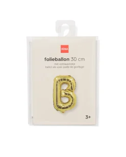 folieballon letter B 30cm goud