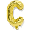 folieballon letter C 30cm goud