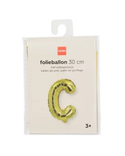 folieballon letter C 30cm goud