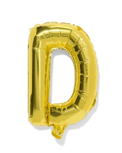folieballon letter D 30cm goud