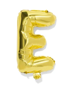 folieballon letter E 30cm goud