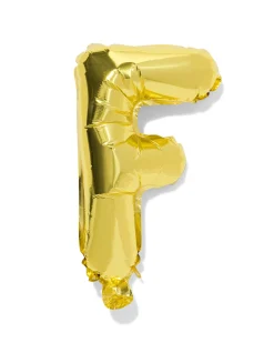 folieballon letter F 30cm goud