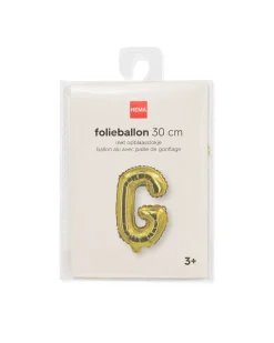 folieballon letter G 30cm goud