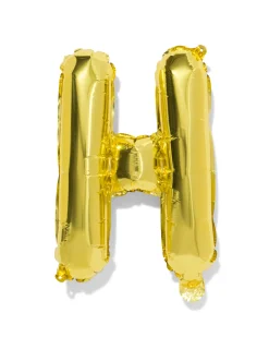 folieballon letter H 30cm goud