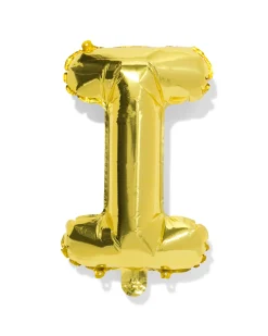 folieballon letter I 30cm goud