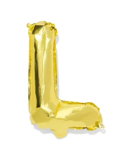 folieballon letter L 30cm goud