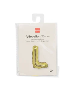 folieballon letter L 30cm goud