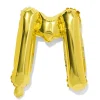 folieballon letter M 30cm goud