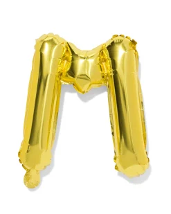 folieballon letter M 30cm goud