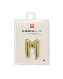 folieballon letter M 30cm goud