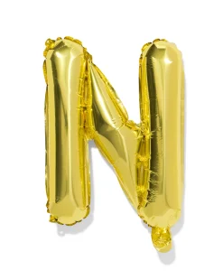 folieballon letter N 30cm goud