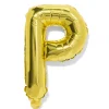 folieballon letter P 30cm goud