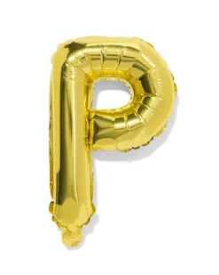 folieballon letter P 30cm goud
