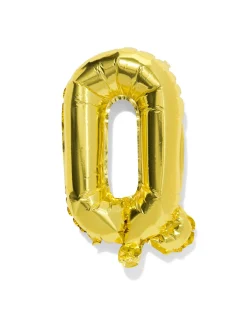 folieballon letter Q 30cm goud