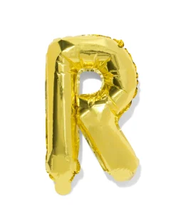 folieballon letter R 30cm goud