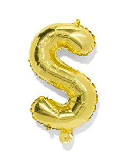 folieballon letter S 30cm goud