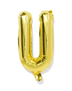folieballon letter U 30cm goud