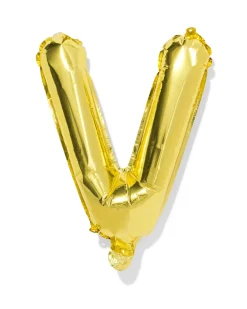 folieballon letter V 30cm goud