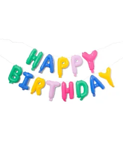 folieballon slinger happy birthday 20cm kleur