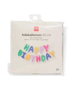 folieballon slinger happy birthday 20cm kleur
