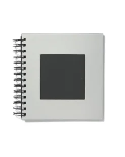fotoboek met spiraal en venster 19x18 zilver