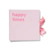 fotoboek met strik 24x24.5 linnen roze