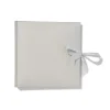 fotoboek met strik 24x24.5 linnen zilver
