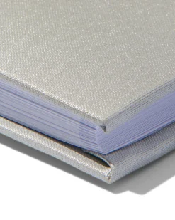 fotoboek met strik 24x24.5 linnen zilver