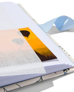 fotoboek met strik 24x24.5 papier bloemen